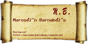 Marosán Barnabás névjegykártya