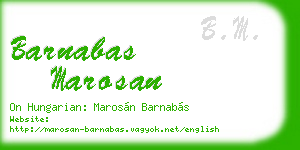 barnabas marosan business card